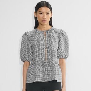 NWOT Aritzia Violette linen gingham blouse